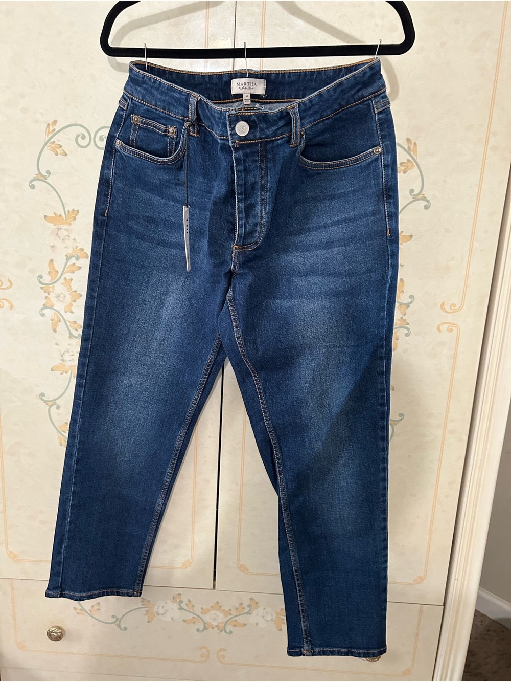 Martha Stewart Dark Blue Cropped Straight Jeans